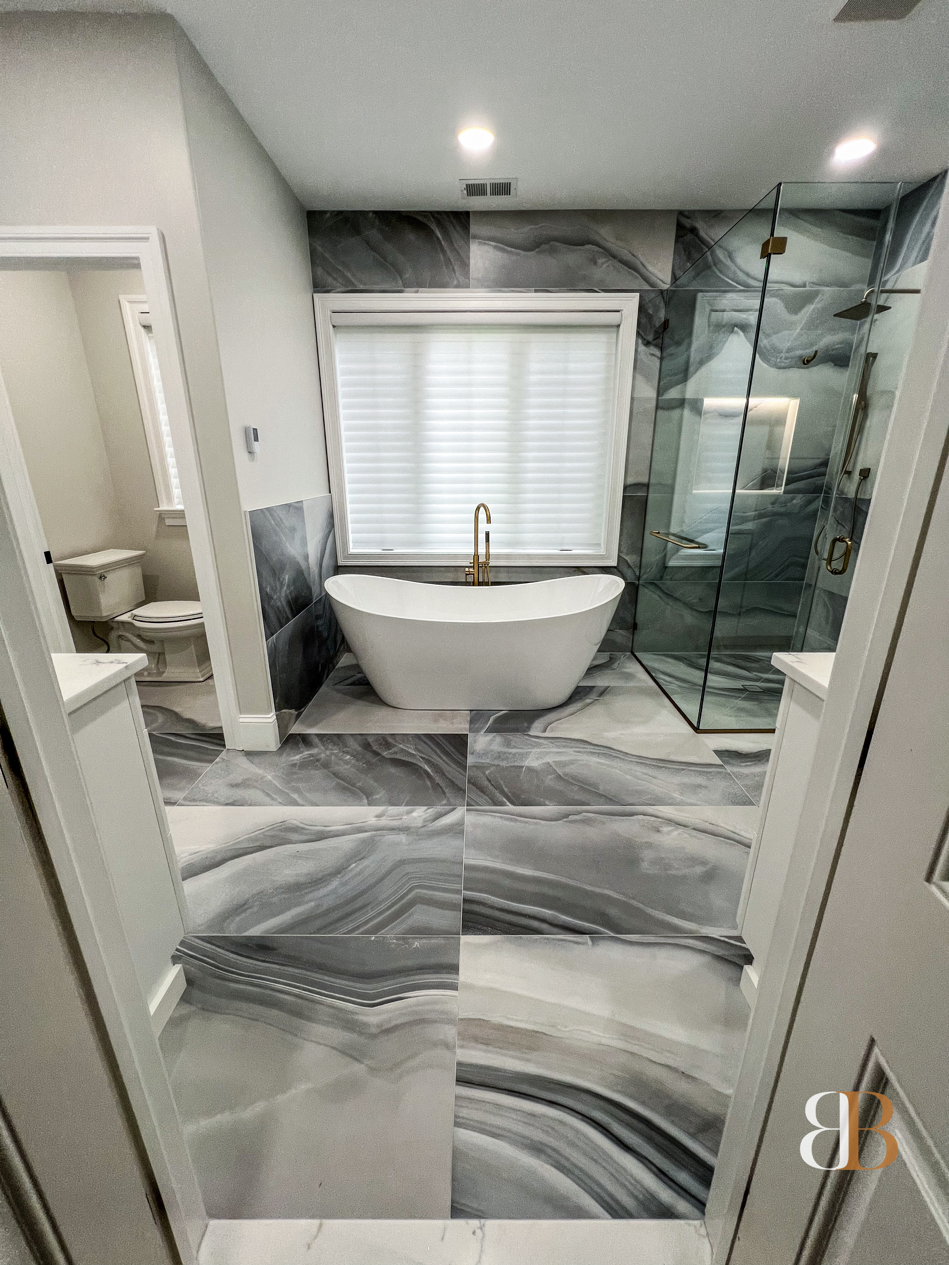 Contemporary bathroom remodel in Ambler by B&B Associates Creations — photo 4